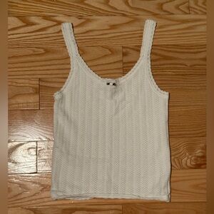 Aritzia Pointelle White Tank Top Size XS
